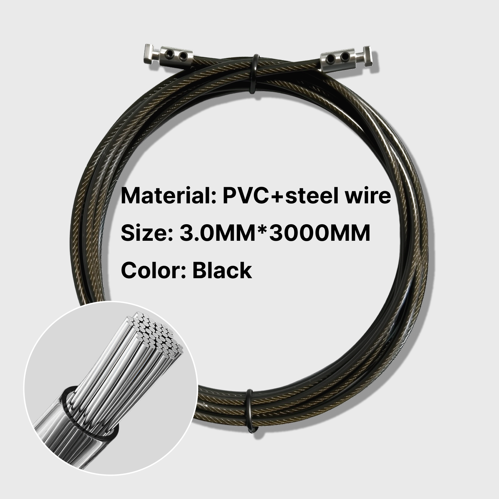 High-strength black PVC-coated – обзор и цена Skipping Rope Pvc