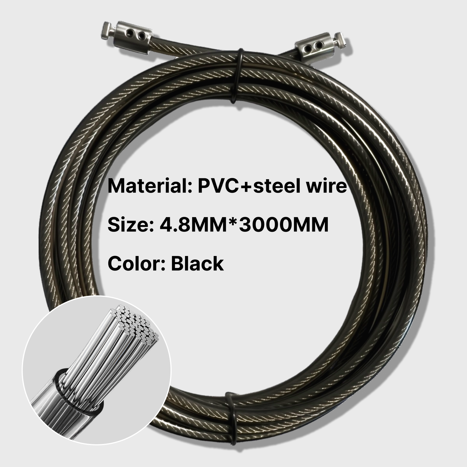High-strength black PVC-coated – обзор и цена Skipping Rope Pvc